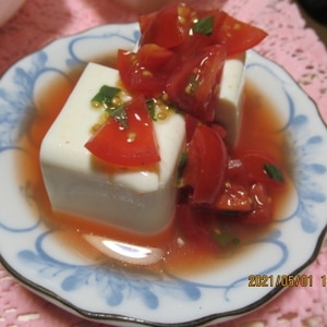 豆腐のトマトだれ
